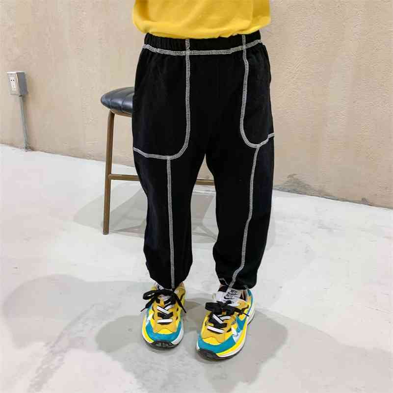 

Autumn boys casual sports trousers 1-6 years kids cotton loose pants children sweatpants 210708, Black
