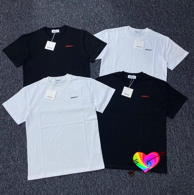 

Embroidered T-shirt Men Women 1 High Quality Classic Tee Collar Tag Label Casual Tops Short Sleeve, White;black