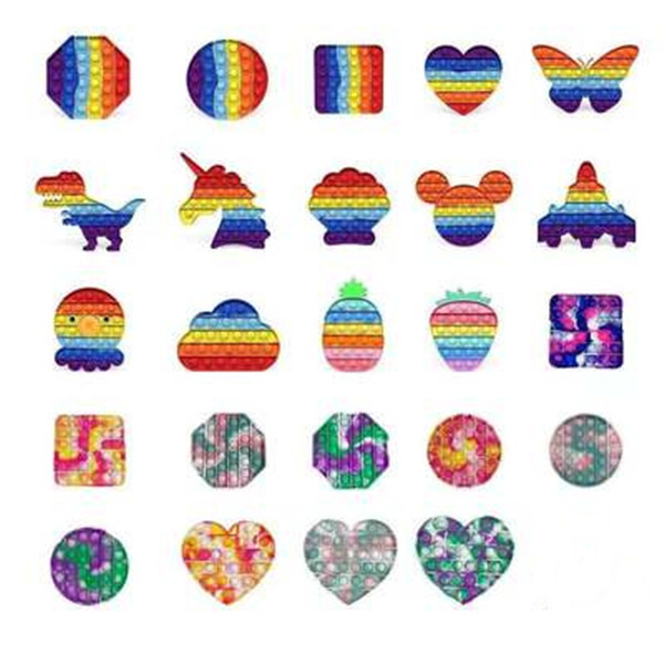 

Rainbow Push Fidget Toy Sensory Push Bubble Fidget Sensory Autism Special Needs Anxiety Stress Reliever for Office Fluorescen Stock