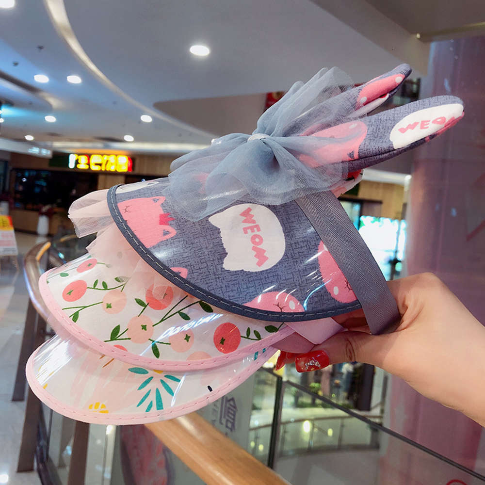 

Children's Chaoxia cute rabbit ear girl's personality baby empty cap sun hat, Yellow