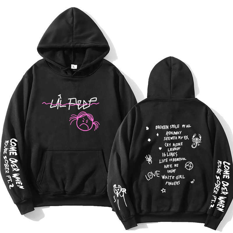 

Lil Peep Hoodies Love men Sweatshirts Hooded Pullover Hoody Men /Women sudaderas cry baby Hip hop Streetwear Fashion Hoodie Male X0610, White