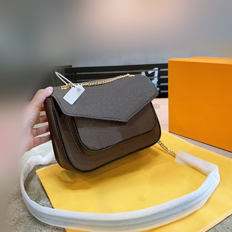

High Quality Genuine Leather Passy Handbag Shoulder Chain Bags Fashion Designer Women Crossbody Bag Neo Monceau, Classic brown flower