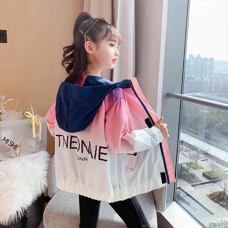 

tracksuit for kids 4 6 8 12 year baby girls hooded fashion spring autumn childrens pink zipper jacket blouse, Blue;gray