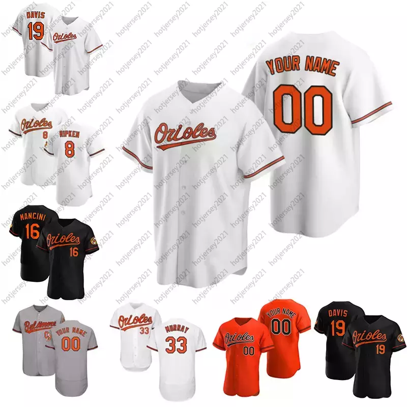 

Custom 8 Cal Ripken Jr. Jersey 33 EDDIE MURRAY 6 Ryan Mountcastle 31 Cedric Mullins 16 Trey Mancini 19 Chris Davis 32 Matt Harvey 21 Austin Hays Player baseball jerseys, Men color 1