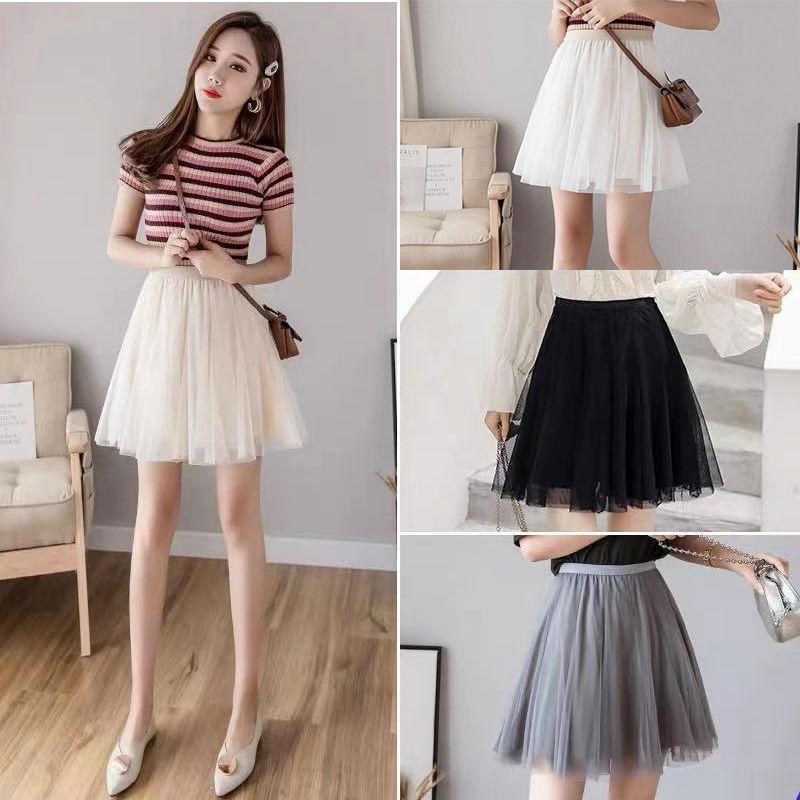

Skirts Skirt 2021 A-line Summer Short Slim High Waist Small Student Pleated Mesh Shawl, So be careful