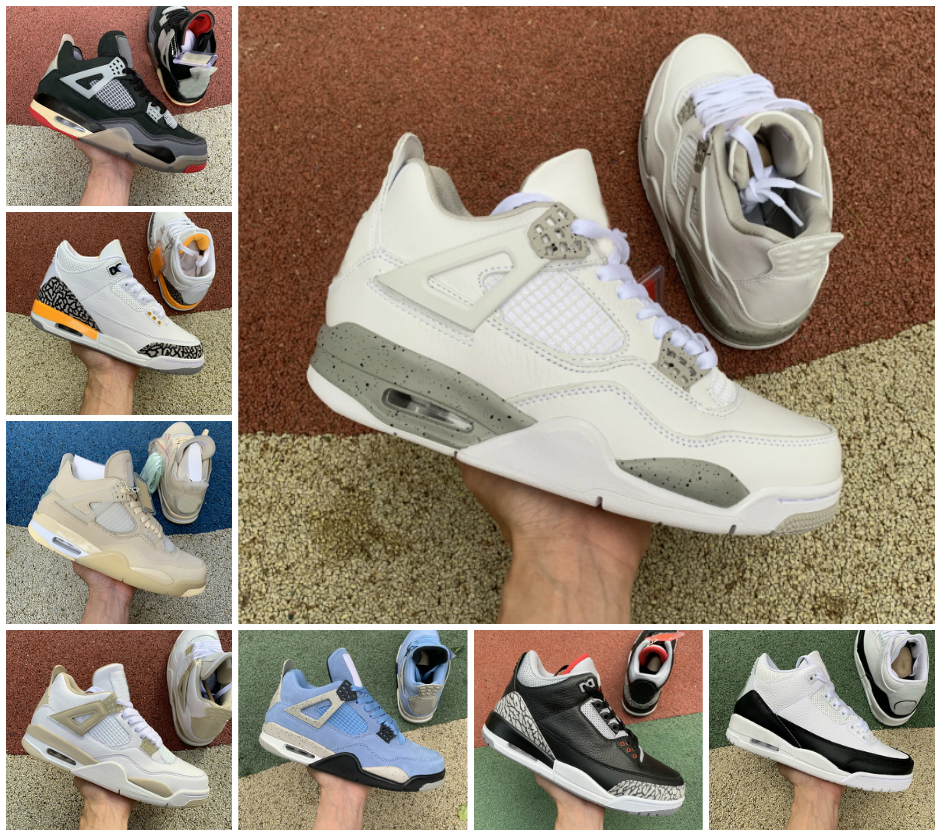 

UNDEFEATED X Sail White Oreo 4 Mens basketball Shoes 4s University Blue Fire Red Jumpman 3 Laser Orange Fragment Cement Varsity Royal Retroe