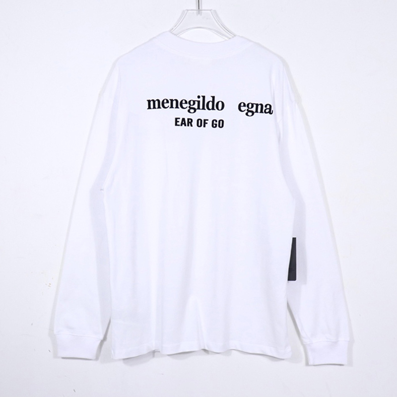 

2021 USA Italy Flocking Print Collaborate Long Sleeve T shirts Spring Summer Mens Tshirt Women Clothes Casual Cotton Tee, White;black