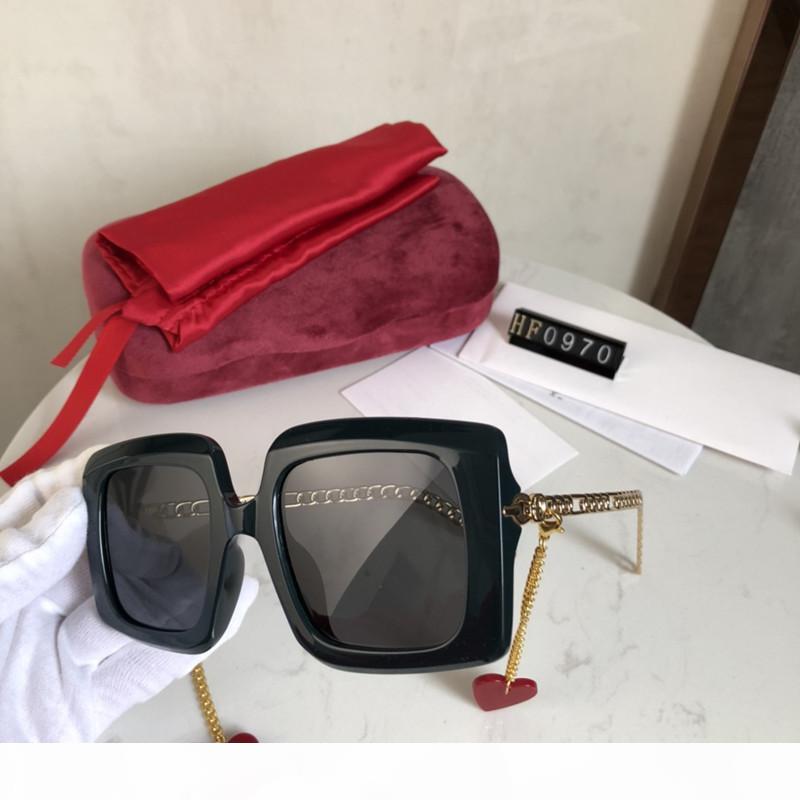 

Woman Sunglasses Adumbral Sunglasses Womens Beach Chain Fashion Glasses UV400 2 Color Good Quality with Box