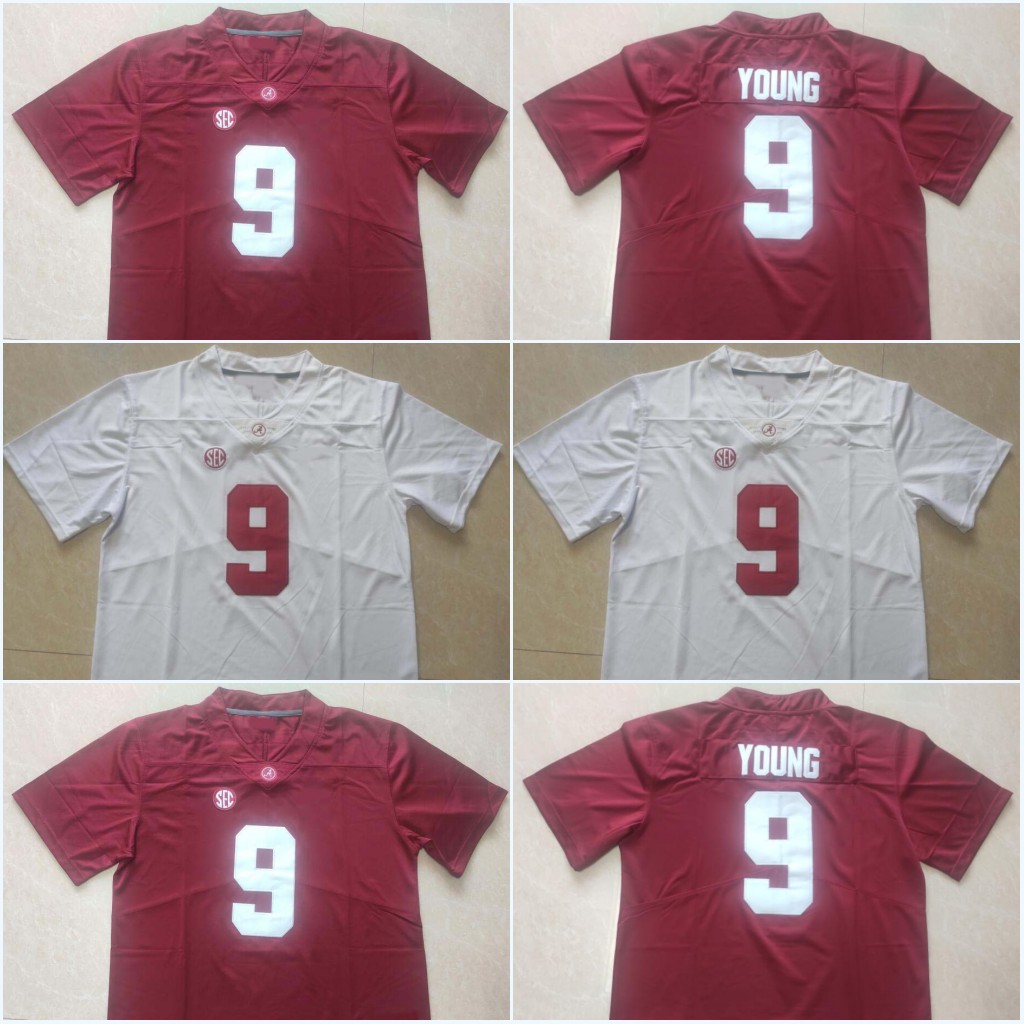 

ALA College #9 Bryce Young #8 John Metchie III #21 Jase McClellan #6 Trey Sanders #23 Roydell Williams #4 Brian Robinson Jr. #18 Slade Bolden #2 Derrick Henry #10 Mac Jones Jerseys, Red