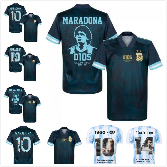 

20 21 Argentina Away Maradona Infinity Tribute soccer Jersey home 2021 inc. Free D10S Transfer retro Gallery Style Printing Alejandro Sabell, Black;yellow
