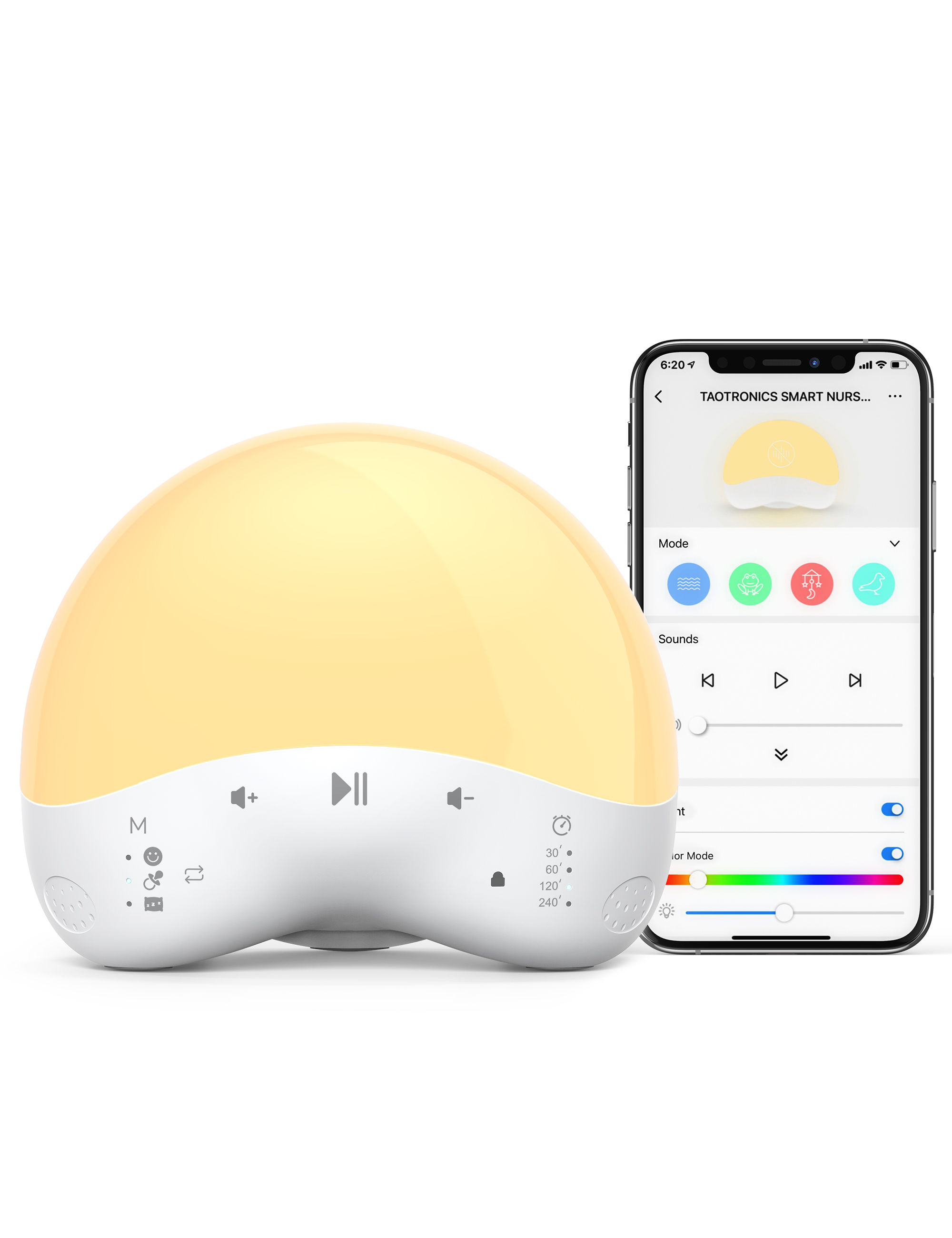 

TaoTronics White Noise Sound Machine with Night Light APP & Voice Control