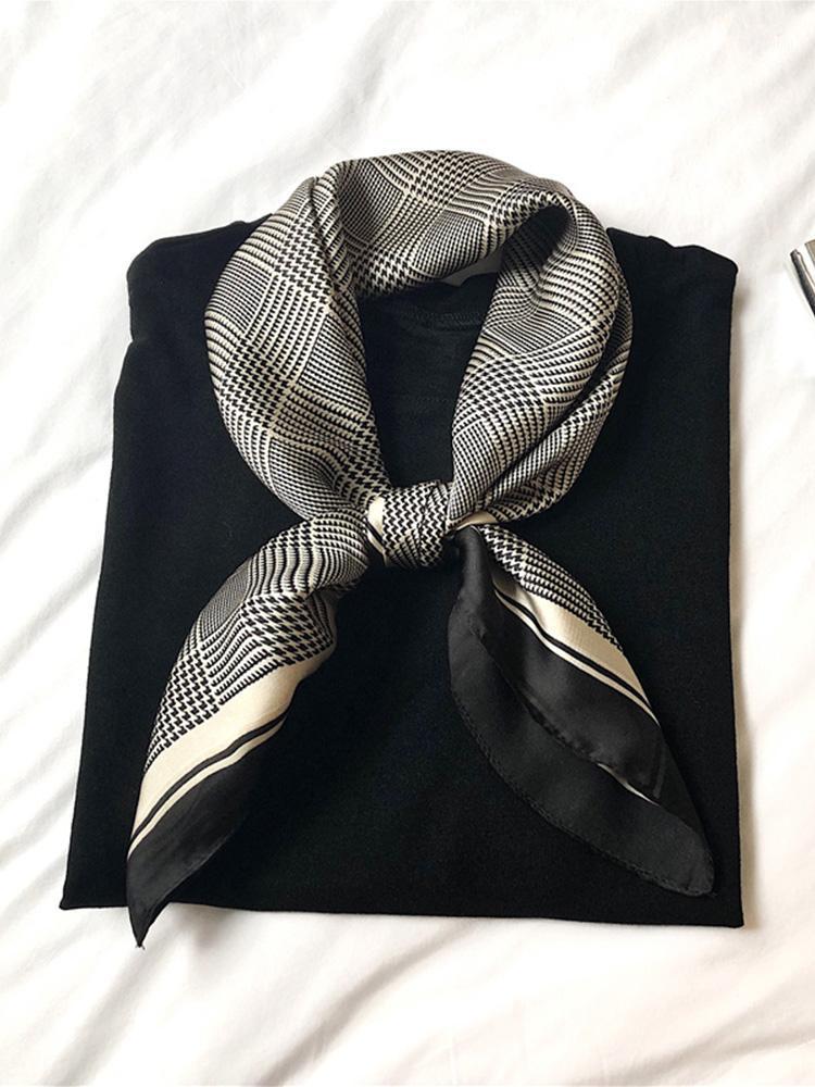 

Scarves Small Square Scarf Women's Thin Silk Bib In Spring And Winter, Blue;gray
