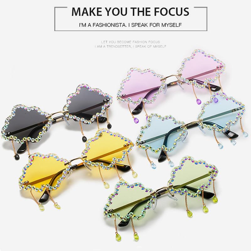 

Sunglasses Vintage Clouds Tassel Steampunk Fashion Designer Eyewear Women Ocean Water Sun Glasses Female