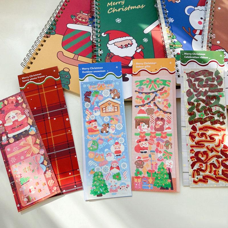 

Gift Wrap Kawaii Stationery Stickers Christmas Santa Claus Snowman Trash Diary Planner Decorative Mobile Sticker Scrapbook