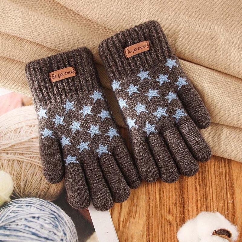 

Children's Mittens Cute Warm Toddler Thickened Boys Girls Kids Gloves Cycling Full Finger Children, White
