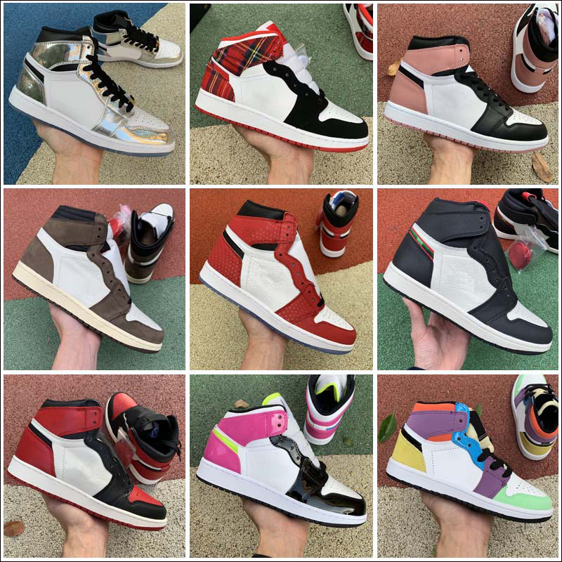 

Mens Outdoor Shoes University Blue Jumpman 1 1s Pine Green Royal Toe Obsidian UNC Sail Black Cat What The Guava Ice Bred Sports Women Sneakers, As shown 20