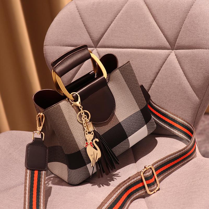 

Luxury Bucket Bags Brands Women Leather Handbag Designer Purse Ladies Tote Wide Strap Crossbody Shoulder Top Handles Cross Body, Grey