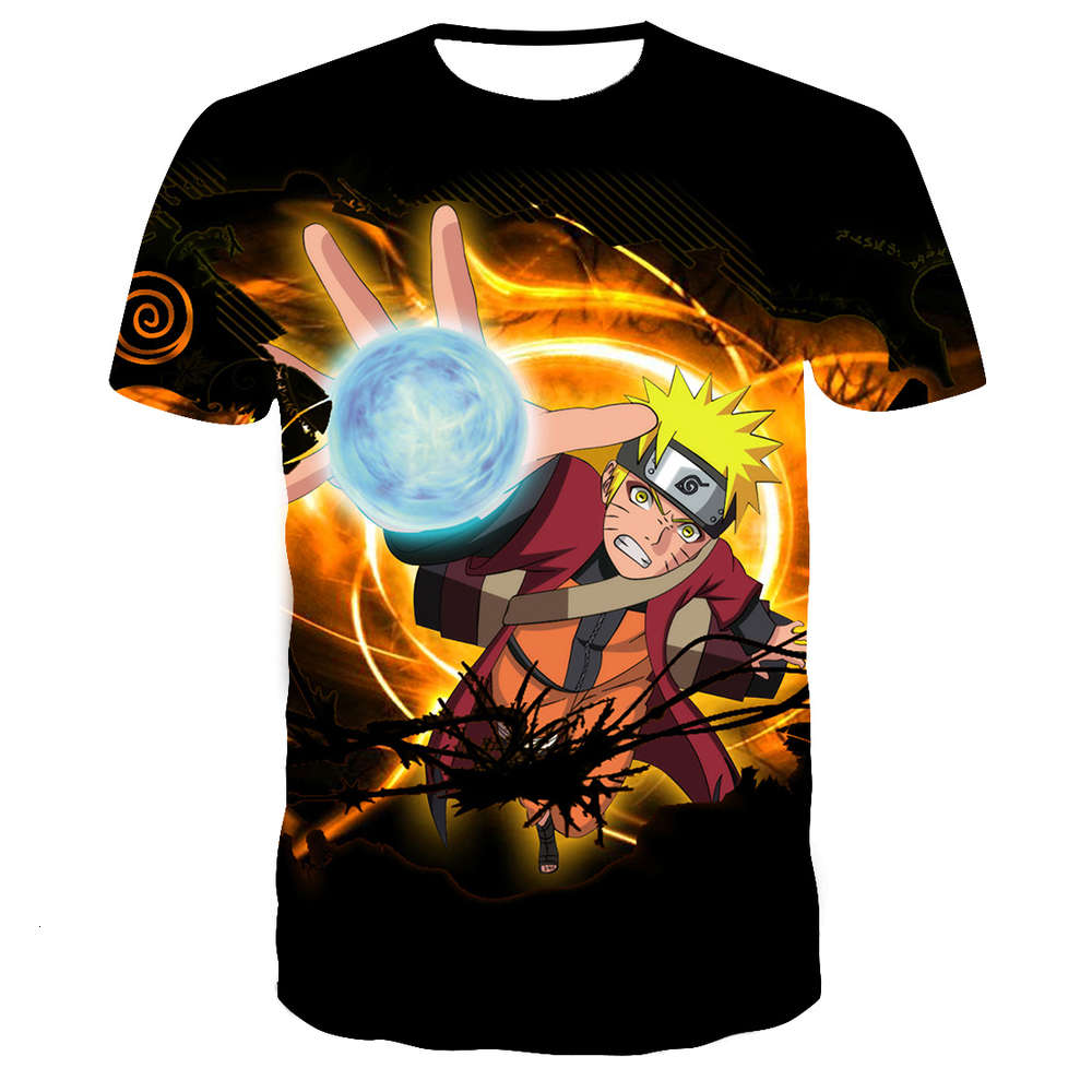 

Standard size Naruto collection digital printing 3D T-shirt, White;black