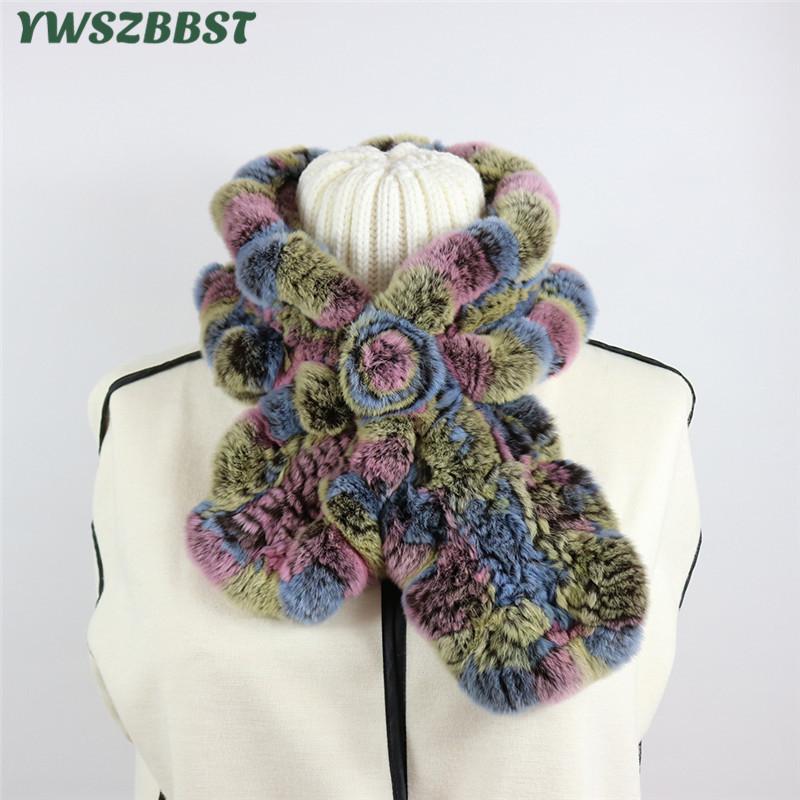 

High Quality Real Fur Women Scarf Winter Collar Girl Warm Plush Lady Fashion Neckerchief Bandanas