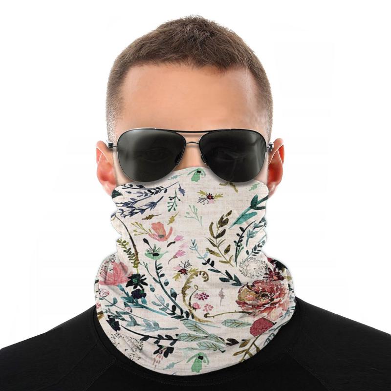 

Scarves Floral Flowers Spring Leaves Magic Scarf Half Face Mask Fashion Tube Tubular Bandanas Dustproof Headwear Outdoor Hiking