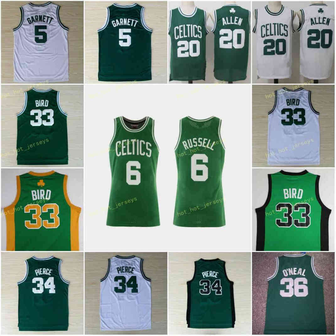 

Vintage Kevin 5 Garnett Jerseys Larry 33 Blrd Paul 34 Pierce 36 o neal Bill 6 Green White Black Bostom Stitched, Black;red