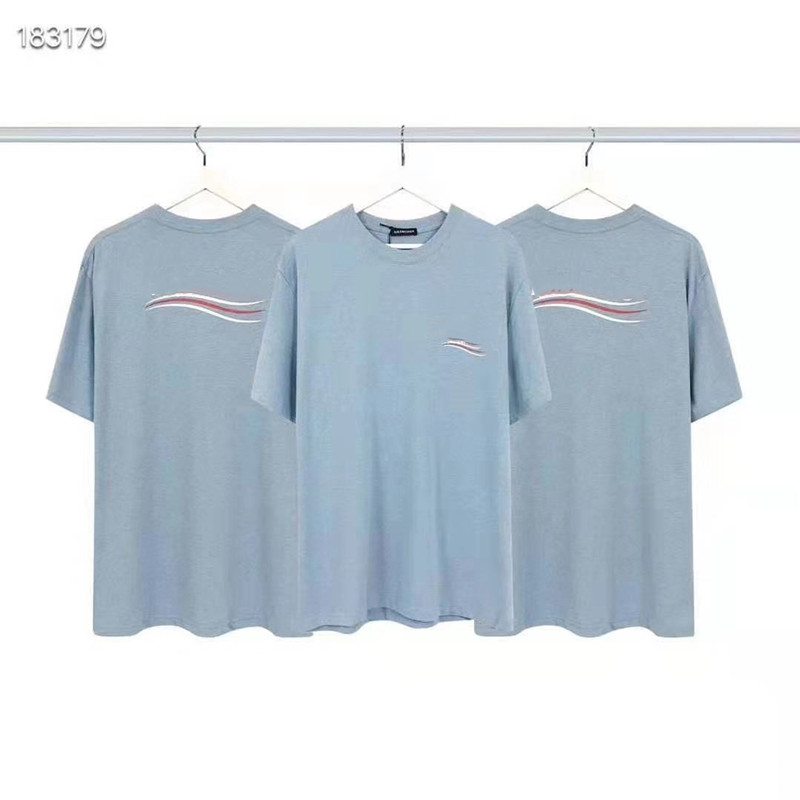 

Brand Europe station T-shirt summer Cola wave letter print men's and women's short sleeves, White;black