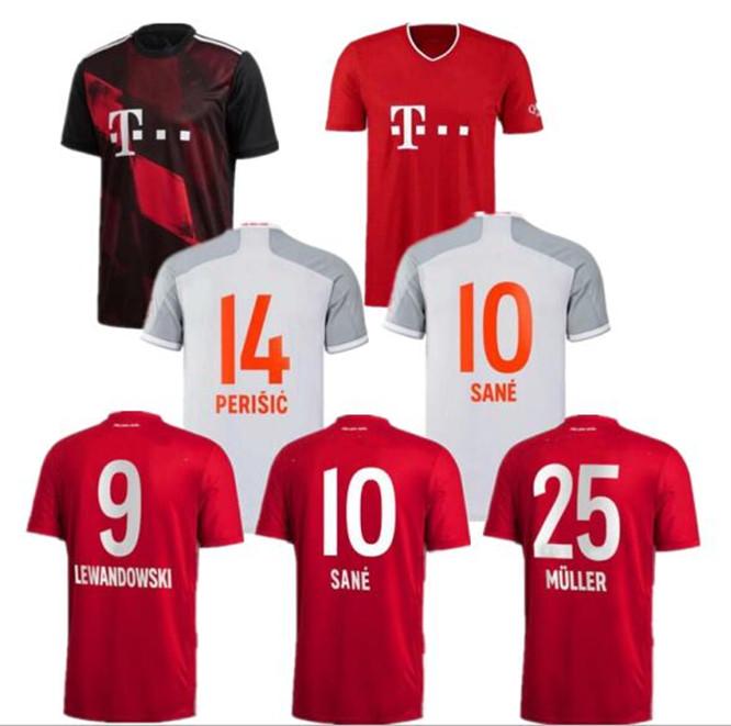 

BaYern soccer jersey 20 21 22 LEWANDOWSKI SANE muNich COMAN MULLER DAVIES football shirt Men Kids kit 2021 2022 HUMANRACE fourth 4th, Black