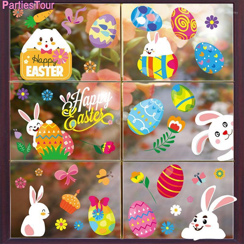 

Party Decoration 2 Sheets Easter Window Clings Decals Carrot Egg Sticker For Wall Door Decor Home Animal
