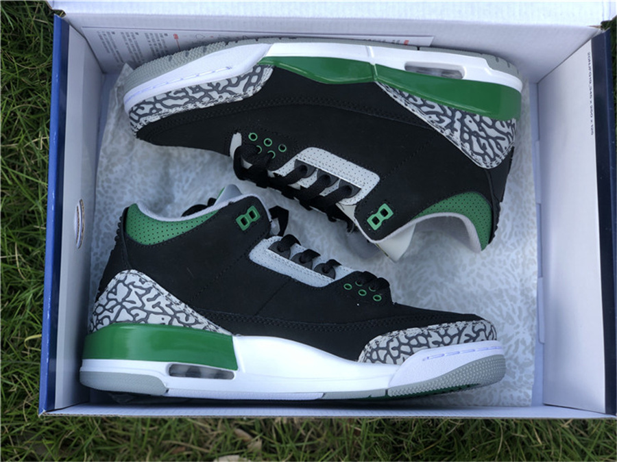 

Authentic 2021 3 Pine Green CT8532-030 With Original Box shoes 3s Cement Grey-White Mens Sports Sneakers Outdoor 40-47.5