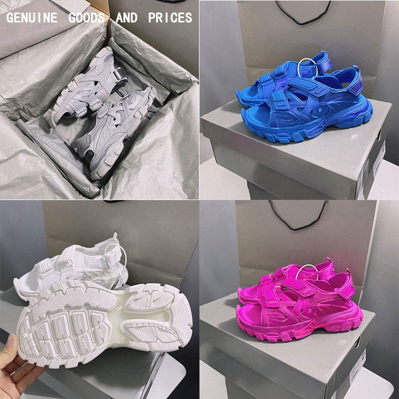 

2021 track sandals Platform Fashion men Women mens Sneakers slippers Pink White Black Blue Slides Beach Casual Shoes Thick bottomed sty c2XE