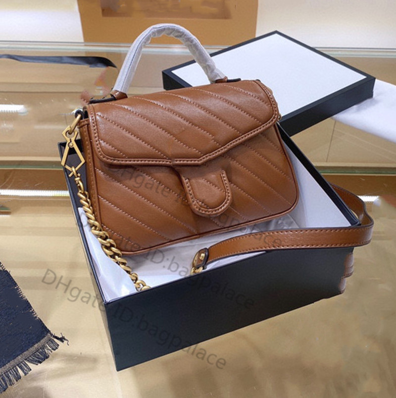 

Classic 2022 Luxurys Designers Bags Shoulder Bag Flap 20CM Handbag Messenger Women Totes Fashion Marmont Handbags Printed Chains Crossbody Clutch Purse Wallet, Picture color-20cm