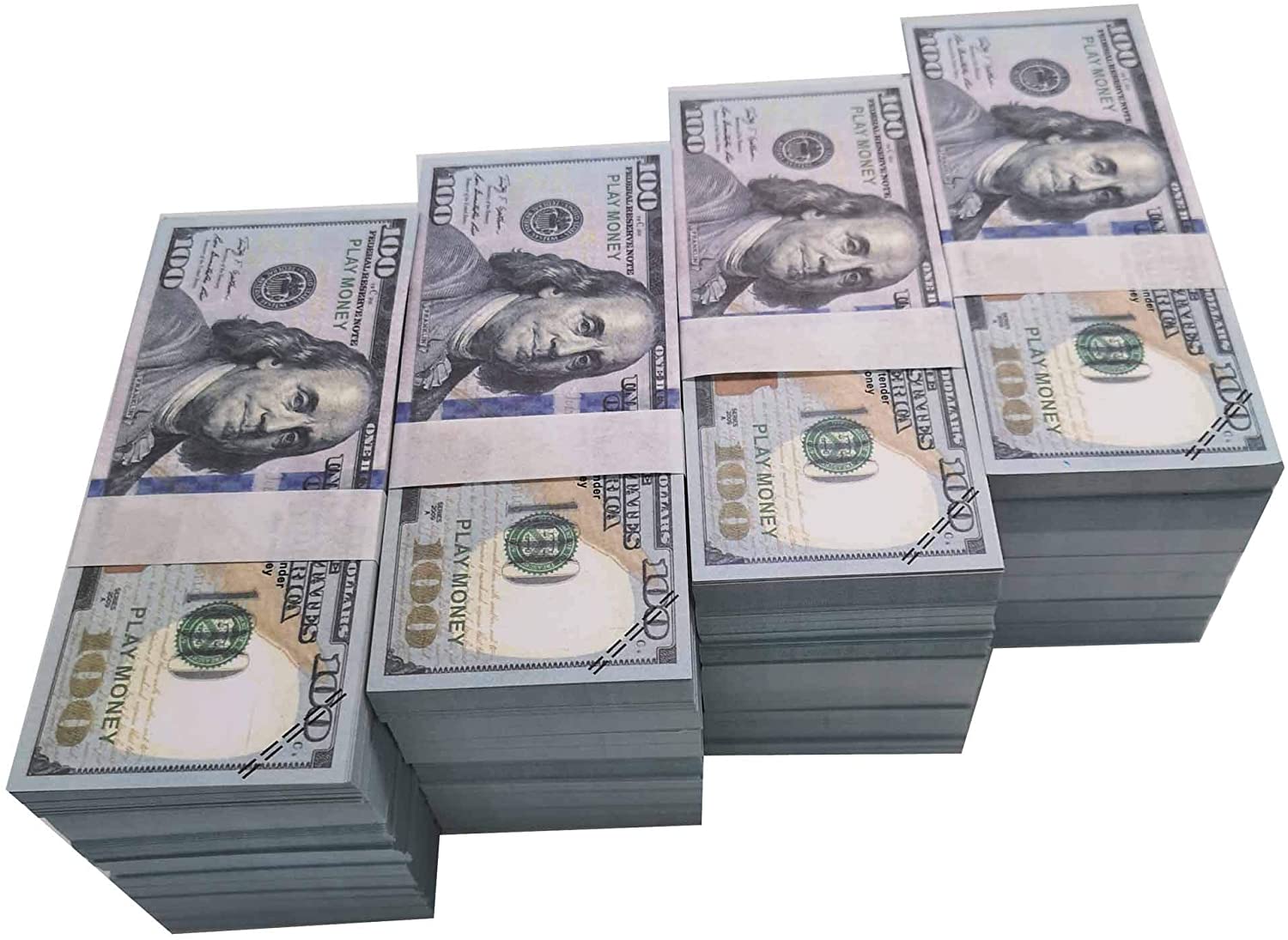 

50%off Movie Prop Money Full Print 2 Sided, Play Money One Stack 100 pcs 100 Dollar Bills for Movies,Kids and Party