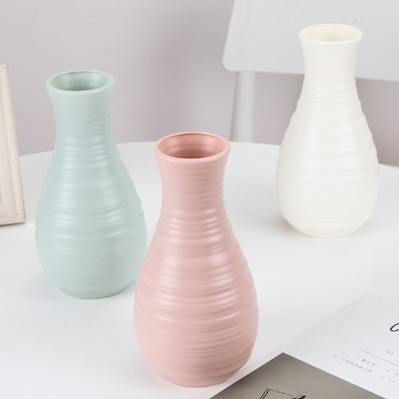 1Pcs Imitation Ceramic Home Decoration 3Colors Micro Landscape Plastic Flower Vase Flower Pot Nordic Style-image-690347519
