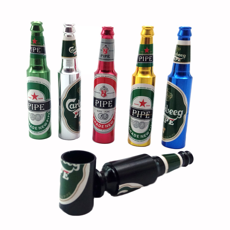 

Smoking Pipes Creativity Metal 67mm Small Beer Bottle Small Aluminum Filter Mini Smoke Pipe Set