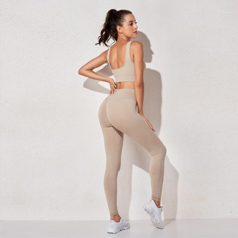 

Women's Sportswear High Waist Sports Bra+ Legging Gym Clothing Seamless Fitness Yoga Suit Stretchy Workout Set Padded Sport Outfit, Brablack