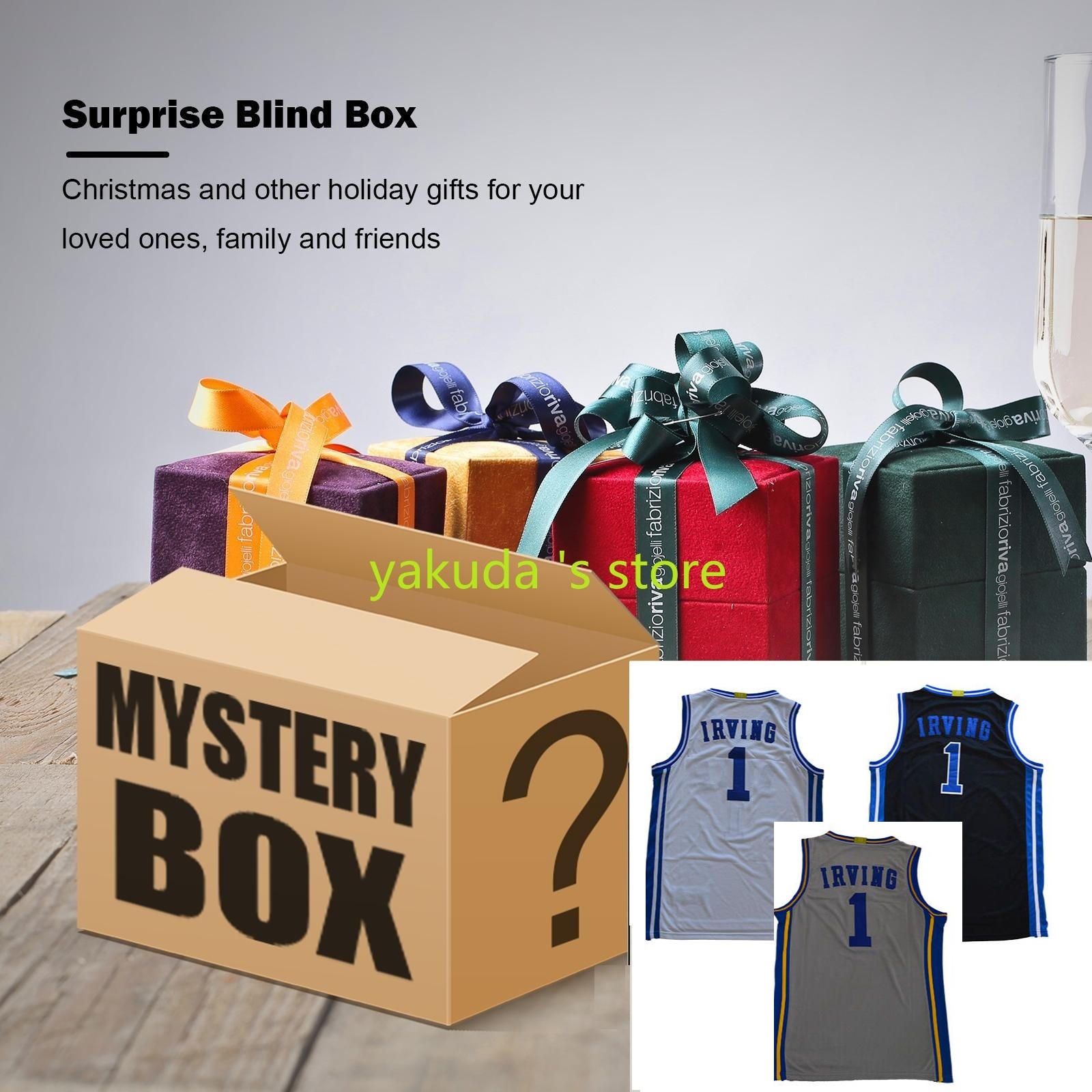 

2021 Xmas Gift MYSTERY BOX Random Stock Duke Blue Devils College Jerseys Basketball Jersey#1 Irving CAREY JR 3 JONES 5Barrett Allen Wear 100% New DropShipping Accepted, Mystery box duke jersey