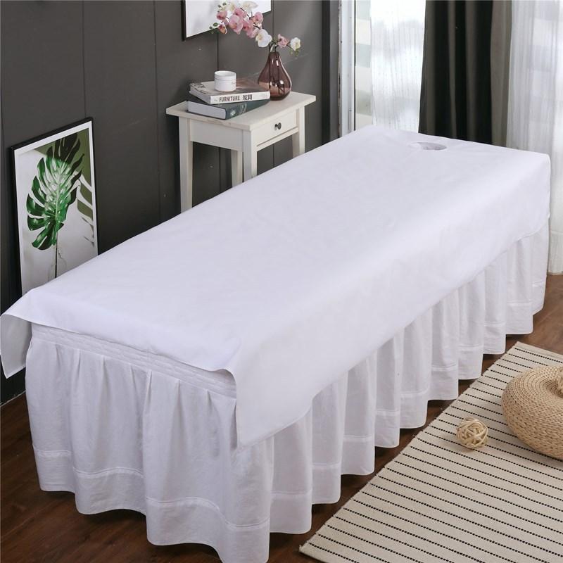 

Sheets & Sets Beauty Salon Massage Waterproof Oil-proof Soft Washable Spa Clubhouse Dedicated Breathable With Holes Flat Bed Sheet, White