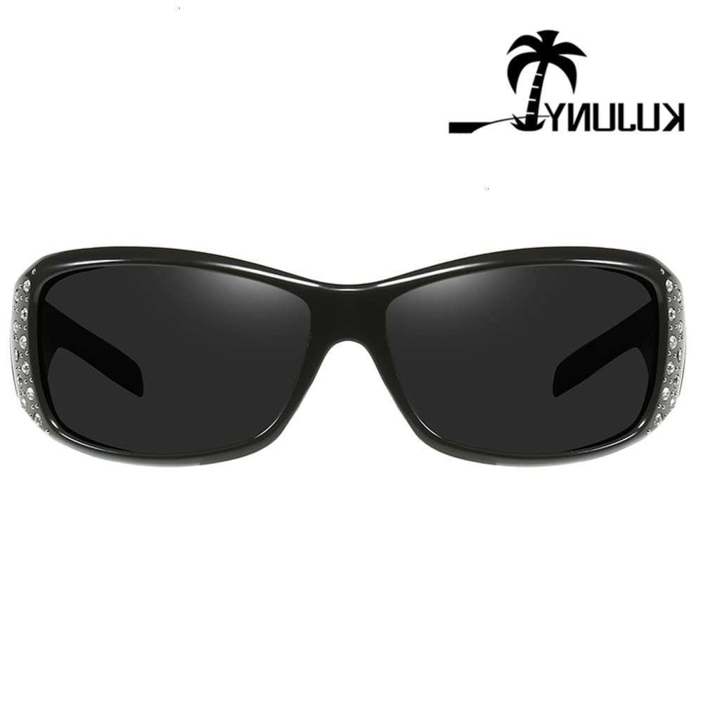 

Highend accessories Kujuny New Fashion Women polarized sunglass with diamonds Classic Retro Eyewear Ladi Blue Sunglass, Black