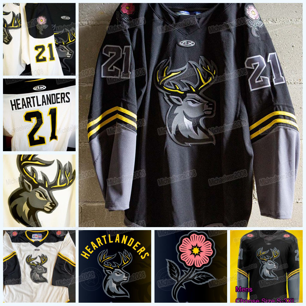 

ECHL 2021 Iowa Heartlanders Ice Hockey Jersey Custom Any Number And Name Womens Youth Alll Stitched embroidery, Women white choose size s-xxl