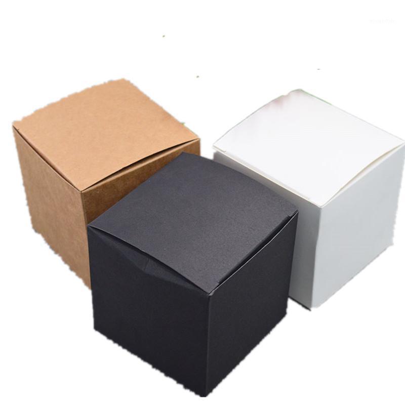 

Gift Wrap 20pcs White Black Kraft Paper Cardboard Box Wedding Packing Boxes Square Small Candy Party Favors Soap