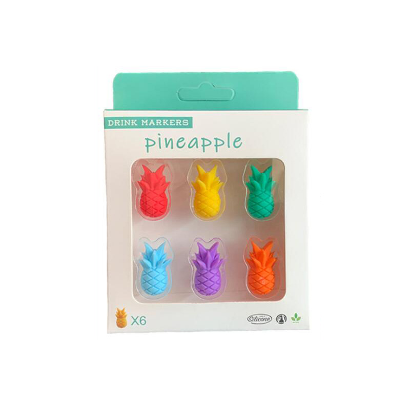 

Creative Home supplies Silicone Red Wine Glass Marker unicorn Pineapple Markers Charm Drinking Glasses Identification Cup Labels Tag Signs for Party 6pcs/set