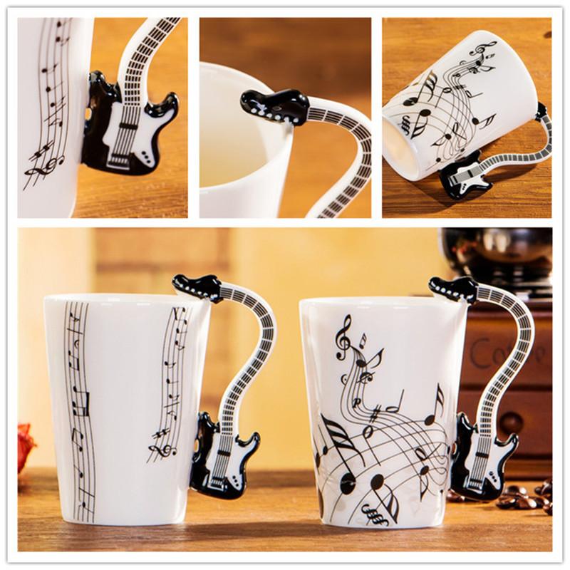 

Mugs Creative Coffee Music Violin Piano Musical Note Ceramic Tea Cups And Mug For Milk Juice Drinkware Christmas Gifts