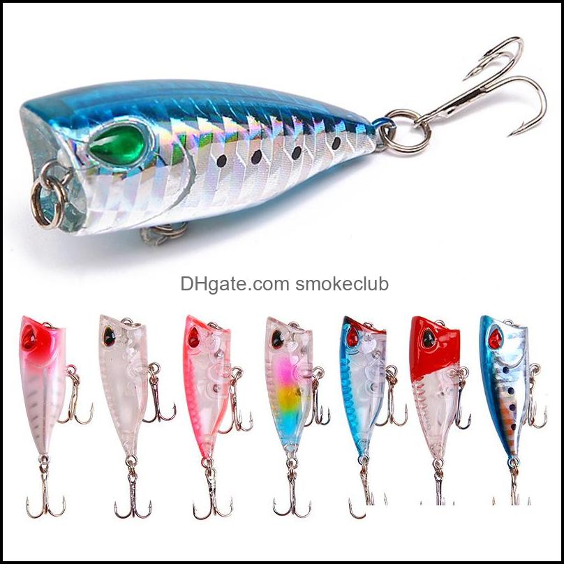 

Lures Sports & Outdoors 1Pcs Mini Fishing Lure Model Hard Bait 7 Colors 12# Hook Popper 4Cm 3.3G Floating Top Water Baits 812 Z2 Drop Delive