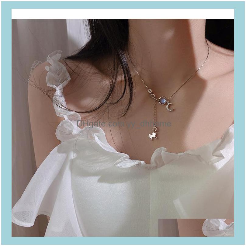 

Pendant & Pendants Jewelrypendant Necklaces Pjx Un Shape Necklace Moonstone Crystal Choker Simple Style Schoolgirl Crescent Aessory Xl-Tjl-0