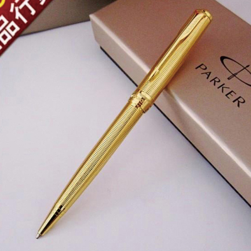 

Brand Ballpoint pen All Metal Gold Ballpoint Pen Office Good Quality Pens School Suppliers Stationery Refill 0.7 mm Pens for Writing-018
