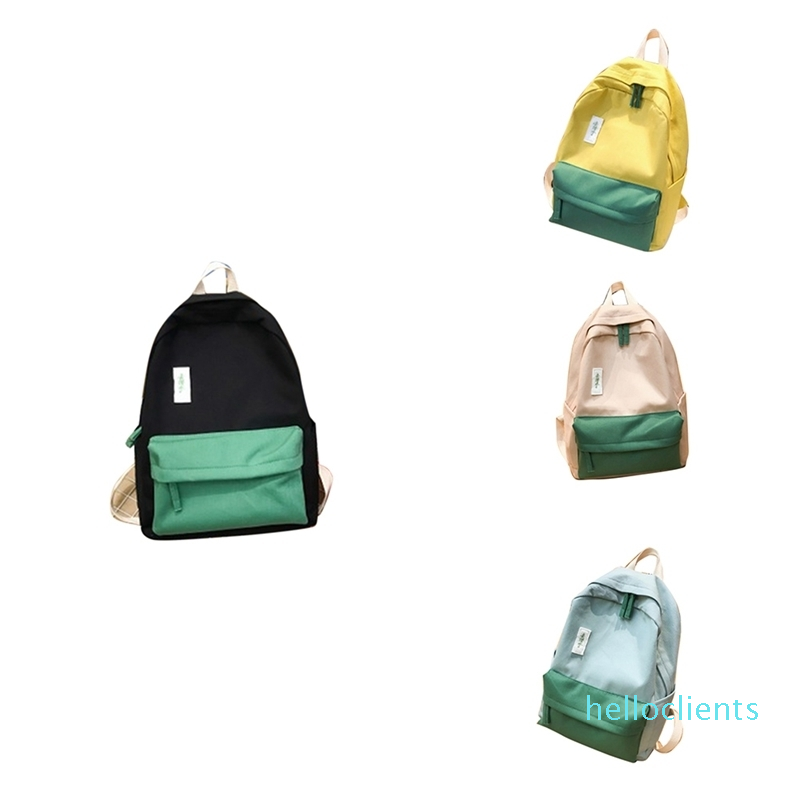 

Backpack Unisex Hit Color Student Simple Canvas Fashion School Bag, Pink