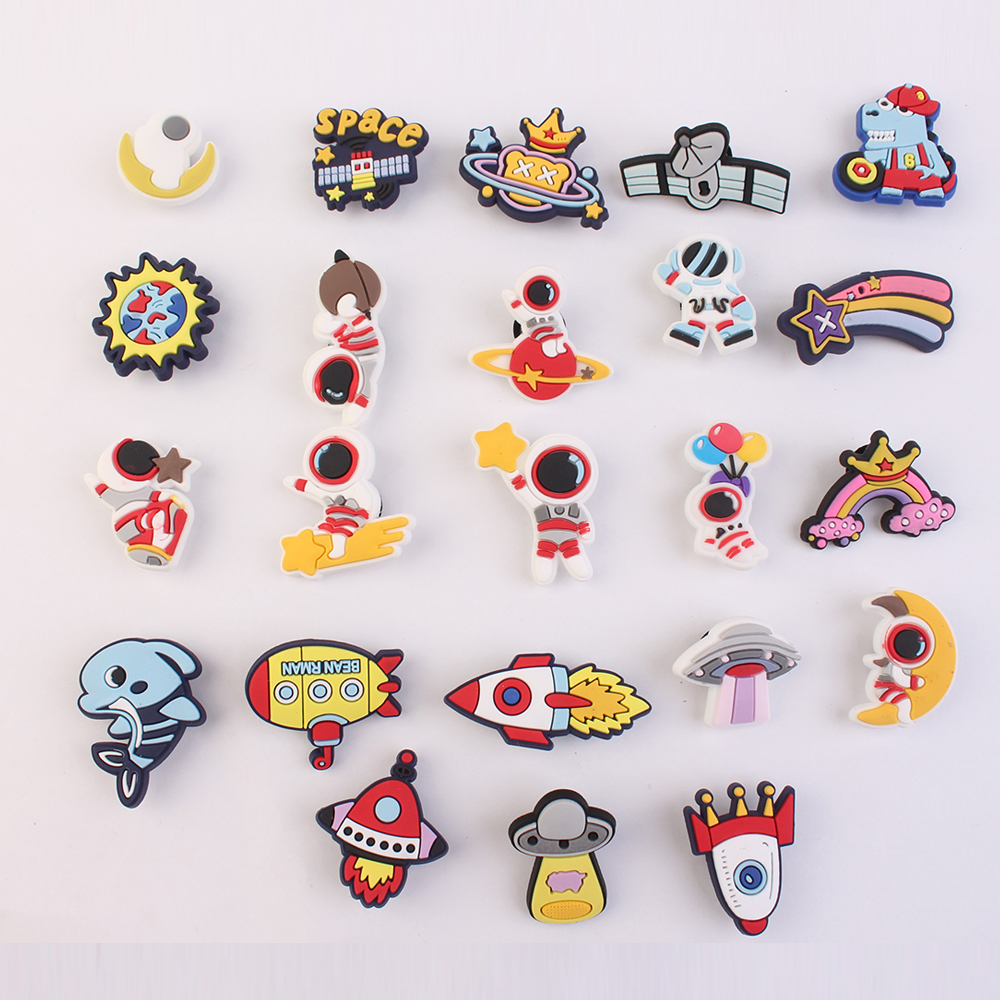 

Space Series Shoes Charm Rockets Astronauts hot selling Croc Decoration Accessories Pvc Shoe Charms