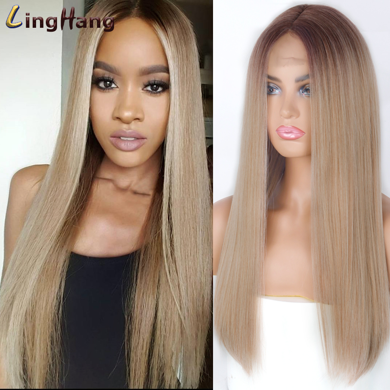 

Long Straight Synthetic Wig Mixed Brown and Red Long Wigs for White /Black Women Middle Part Nature Wigsfactory direct, 1b/30hl