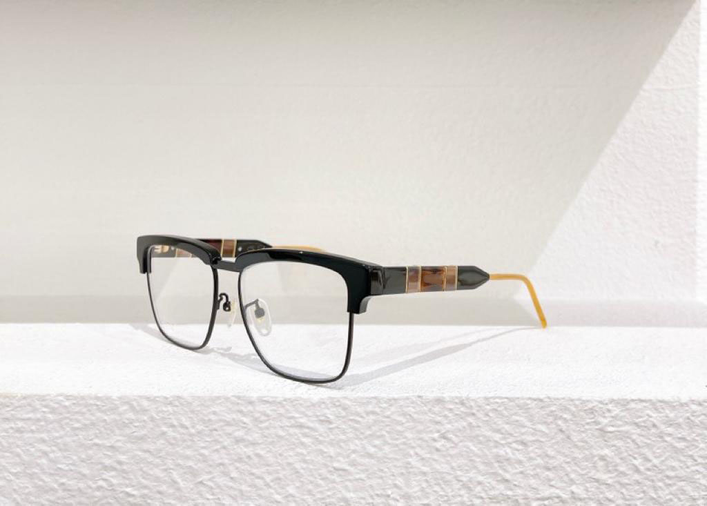 

Optical Eyeglasses For Men and Women Retro Style 0605O Anti-blue light lens Square plate Half Frame with box