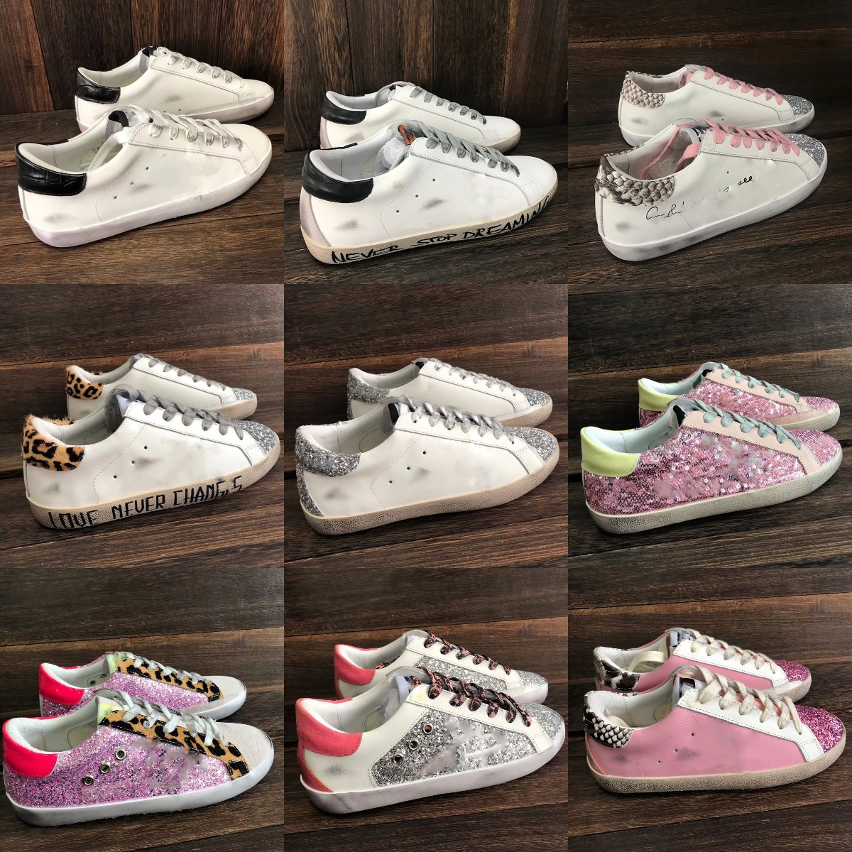 

New release Golden Super Star Sneakers luxury Women Casual Shoes Classic White Do-old Italy Brand Sequin Dirty Designer Superstar Man Shoe, Custom style